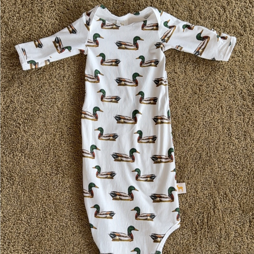 Velvet Fawn Mallard Duck Baby Gown